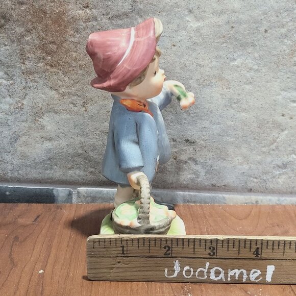 Vintage Napcoware Boy Holding Fruit Basket Porcelain Figurine 7656 - Picture 12 of 12